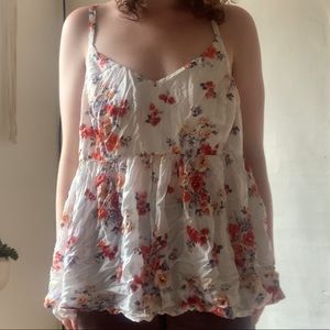 floral tank top blouse